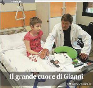 Gianni Morandi with Cosmohelp to help sick children
